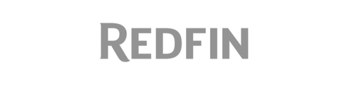 The word redfin is on a white background.