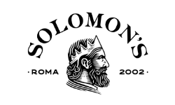 Logo di Salomone: profilo del re con corona, scritta
