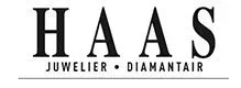 Een zwart-wit logo voor Haas Juwelier Diamantair