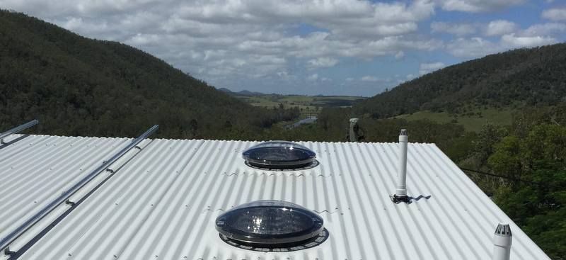 Metal roof with tubular skylight — Lilydale, QLD — SunCity Skylights