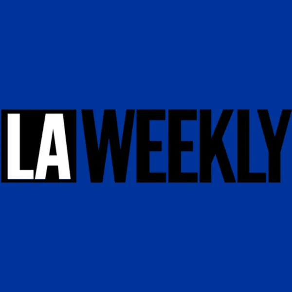 LA Weekly logo on a blue background: