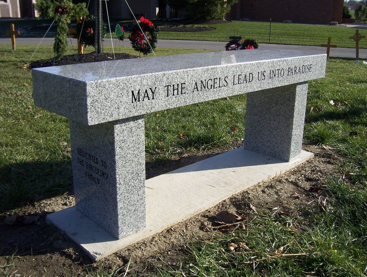 Granite Bench With Base — Willoughby, OH  —  Northcoast Memorials