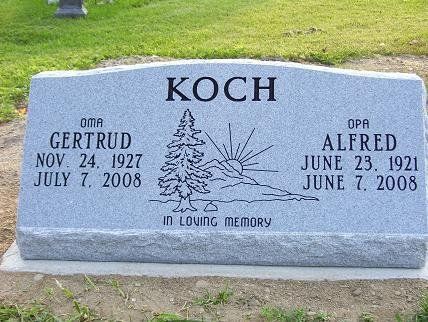 3 Ft. Double Slant Antique White Color With Tree And Sun Engravings — Willoughby, OH — Northcoast Memorials