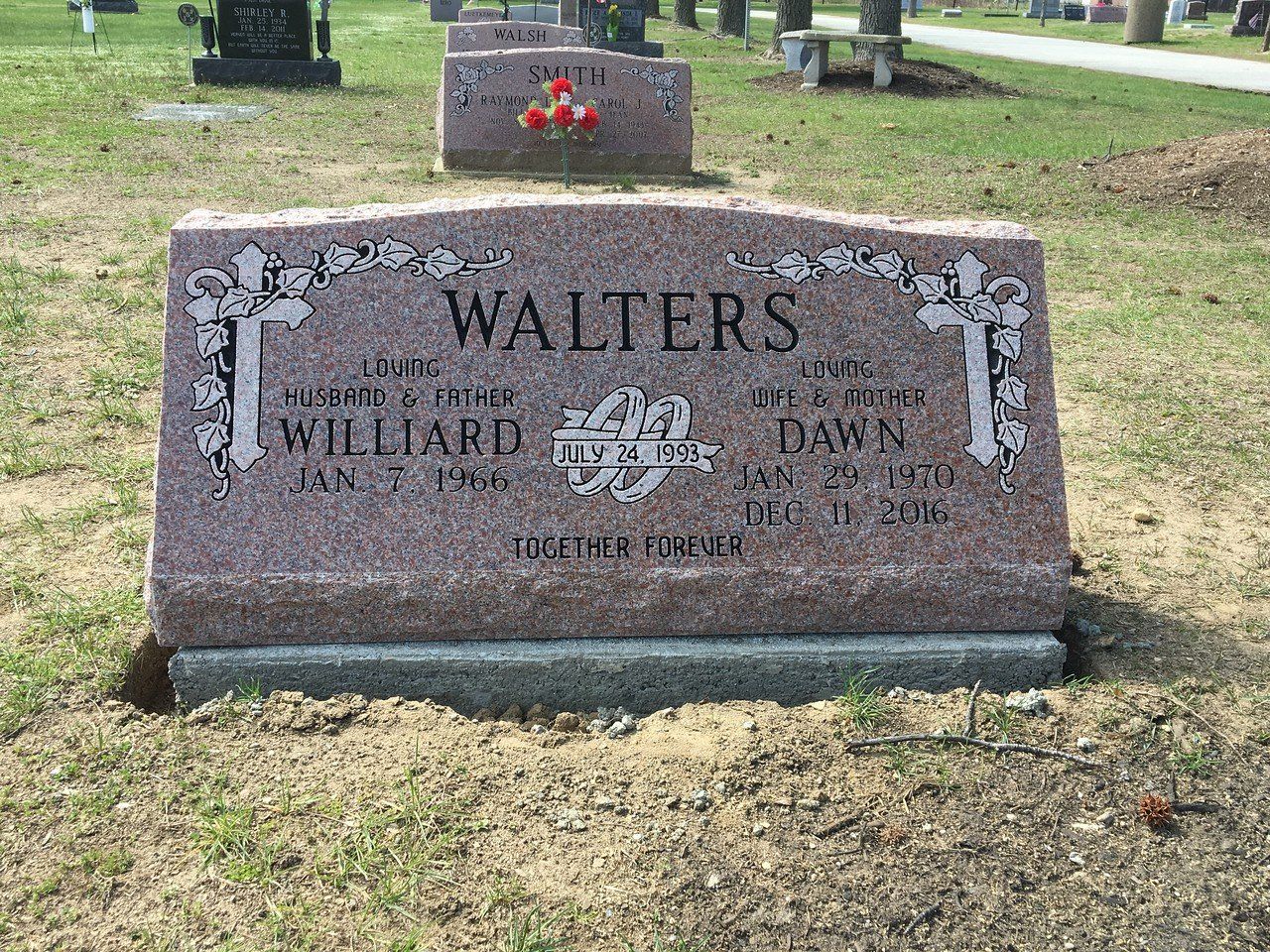 3 Ft. Double Slant Antique Bronze Color With Cross Engravings — Willoughby, OH — Northcoast Memorials
