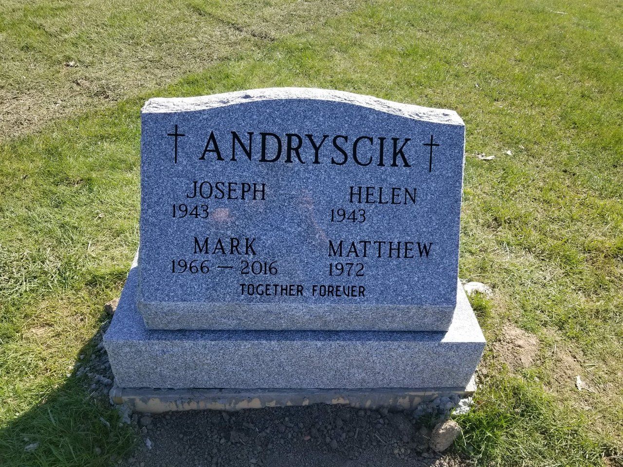 Single Slant With Base Antique White Colored — Willoughby, OH — Northcoast Memorials