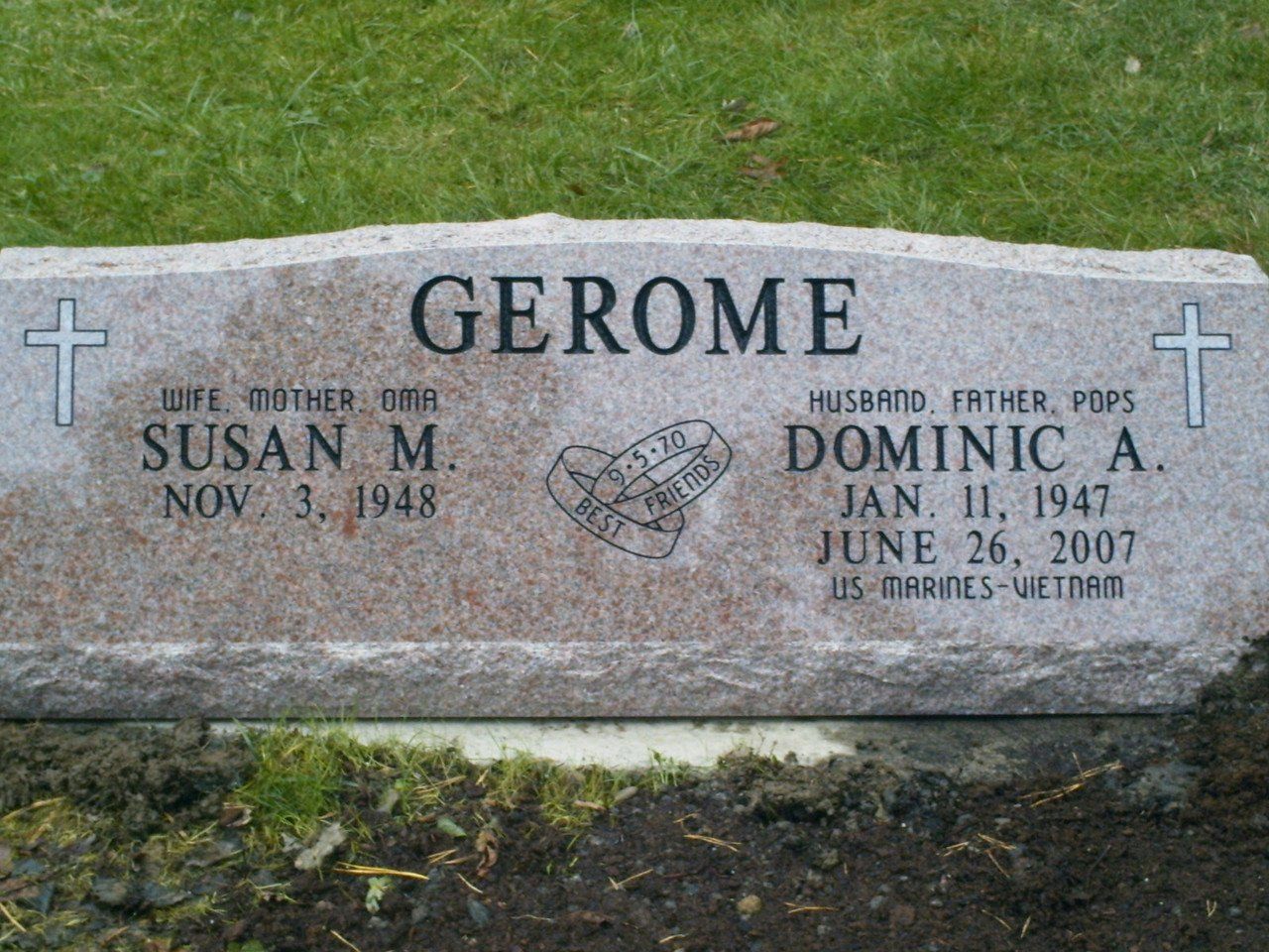 4 Ft. Double Slant With Rings Engraved — Willoughby, OH — Northcoast Memorials