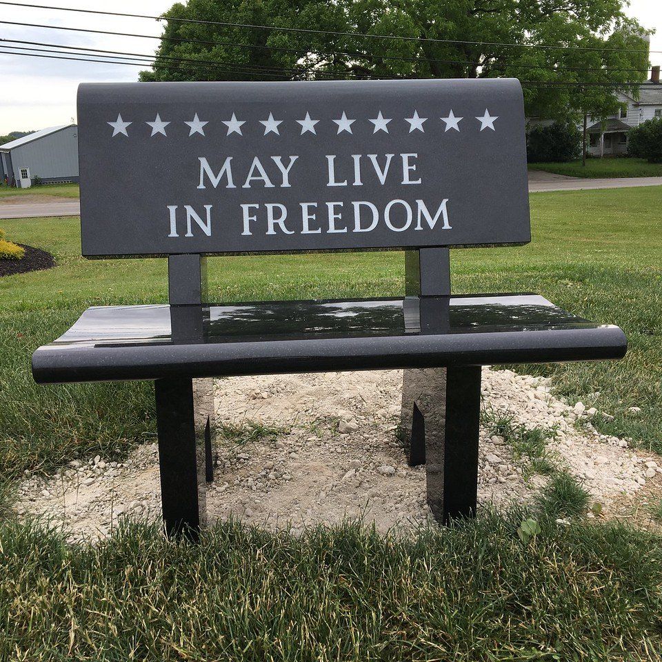 Modern Polished Bench — Willoughby, OH  —  Northcoast Memorials