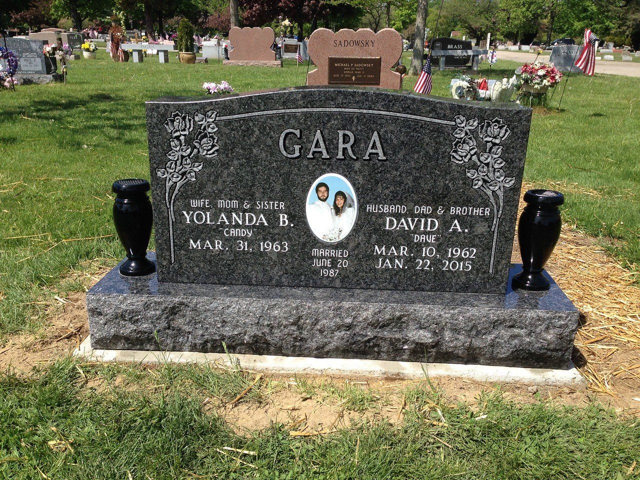 With Flower Vase Monument— Willoughby, OH  —  Northcoast Memorials