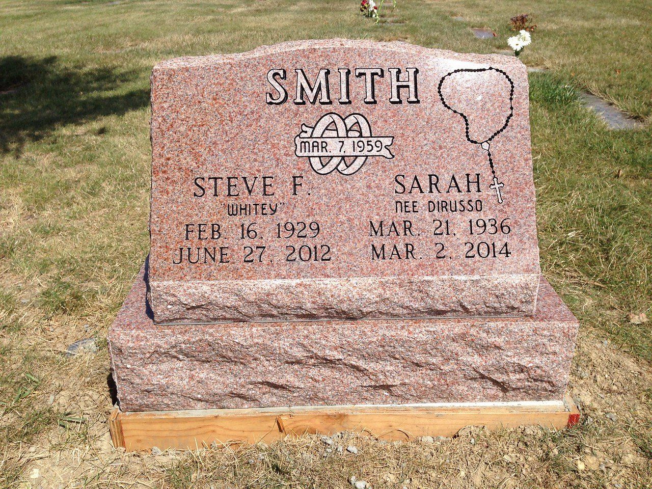 3 Ft. Double Slant Sunset Rose Color — Willoughby, OH — Northcoast Memorials