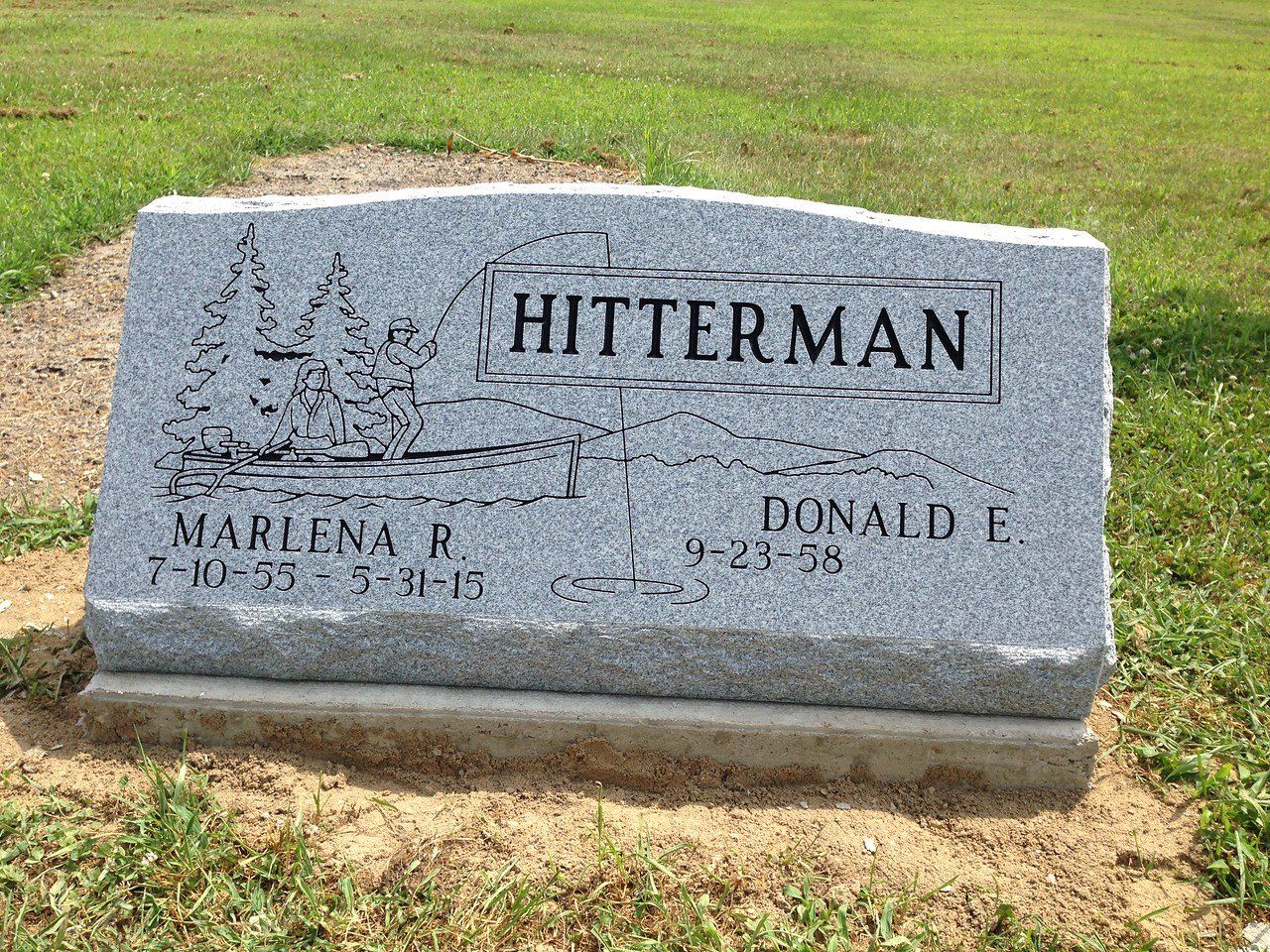 3 Ft. Double Slant White Marble Color — Willoughby, OH — Northcoast Memorials