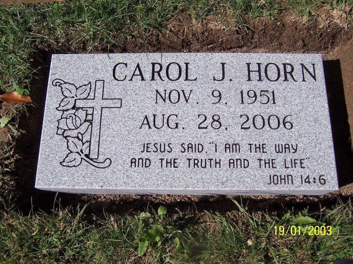 Plain Granite With Cross And Roses Flush Marker — Willoughby, OH  —  Northcoast Memorials