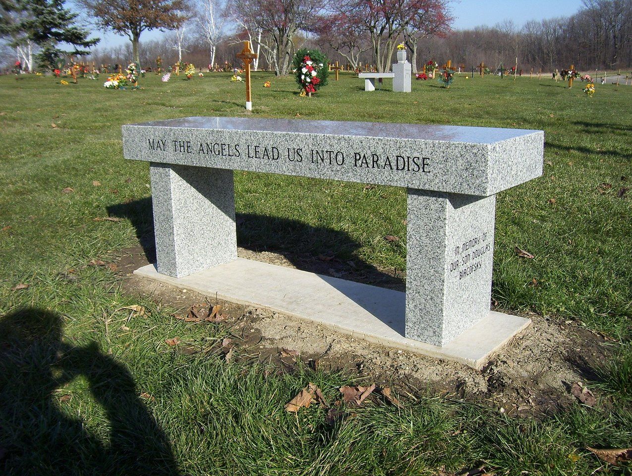 Simple Granite Bench — Willoughby, OH  —  Northcoast Memorials