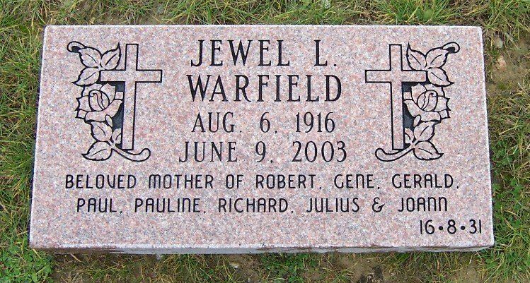 Granite Flush Marker With Carved Cross — Willoughby, OH  —  Northcoast Memorials