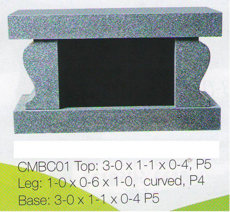 Under Headstone Bench Sample — Willoughby, OH  —  Northcoast Memorials