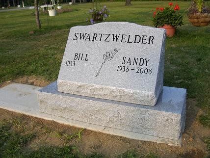 Single Slant With Base White Marble Colored — Willoughby, OH — Northcoast Memorials