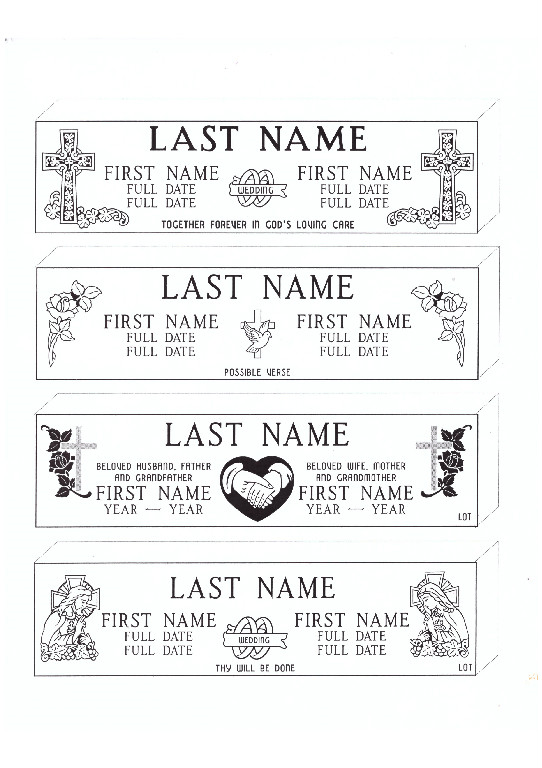 Sample Layout Single — Willoughby, OH  —  Northcoast Memorials