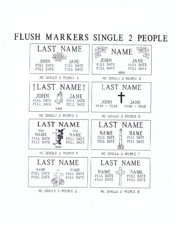 Flush Marker Single 2 People — Willoughby, OH  —  Northcoast Memorials
