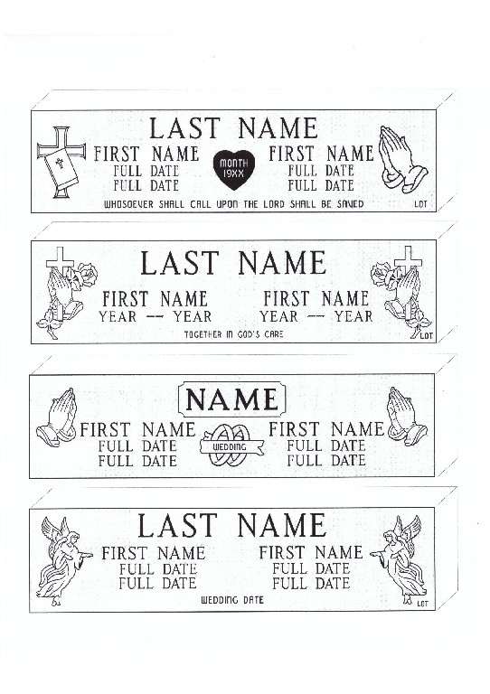 Sample Layout Single  2 People — Willoughby, OH  —  Northcoast Memorials