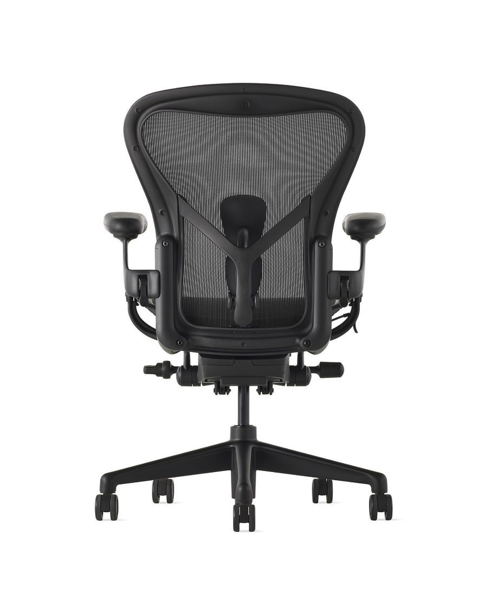 White ergonomic office chair with headrest and chrome base, front view on white background