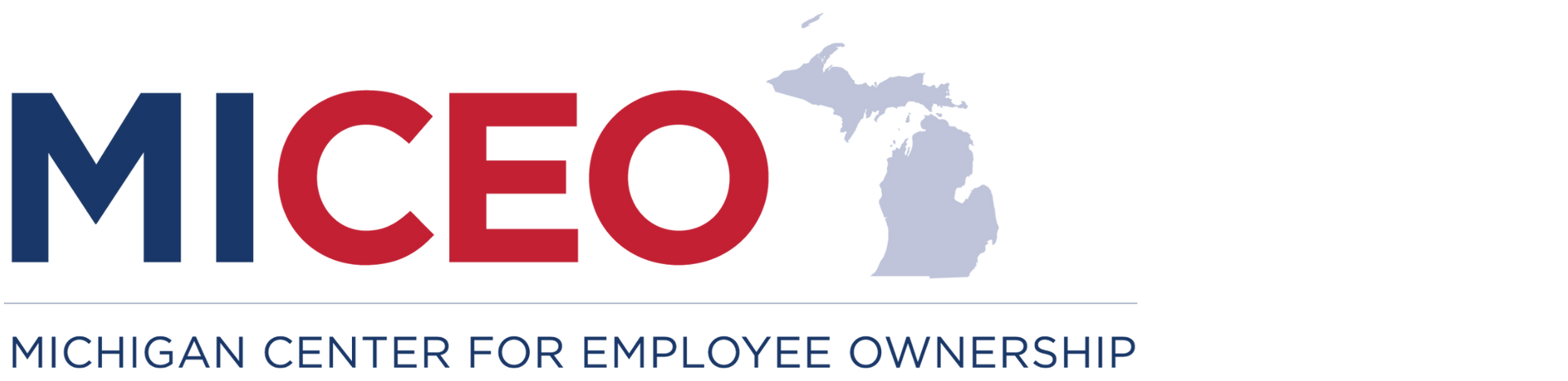 A logo for the michigan center for employee ownership