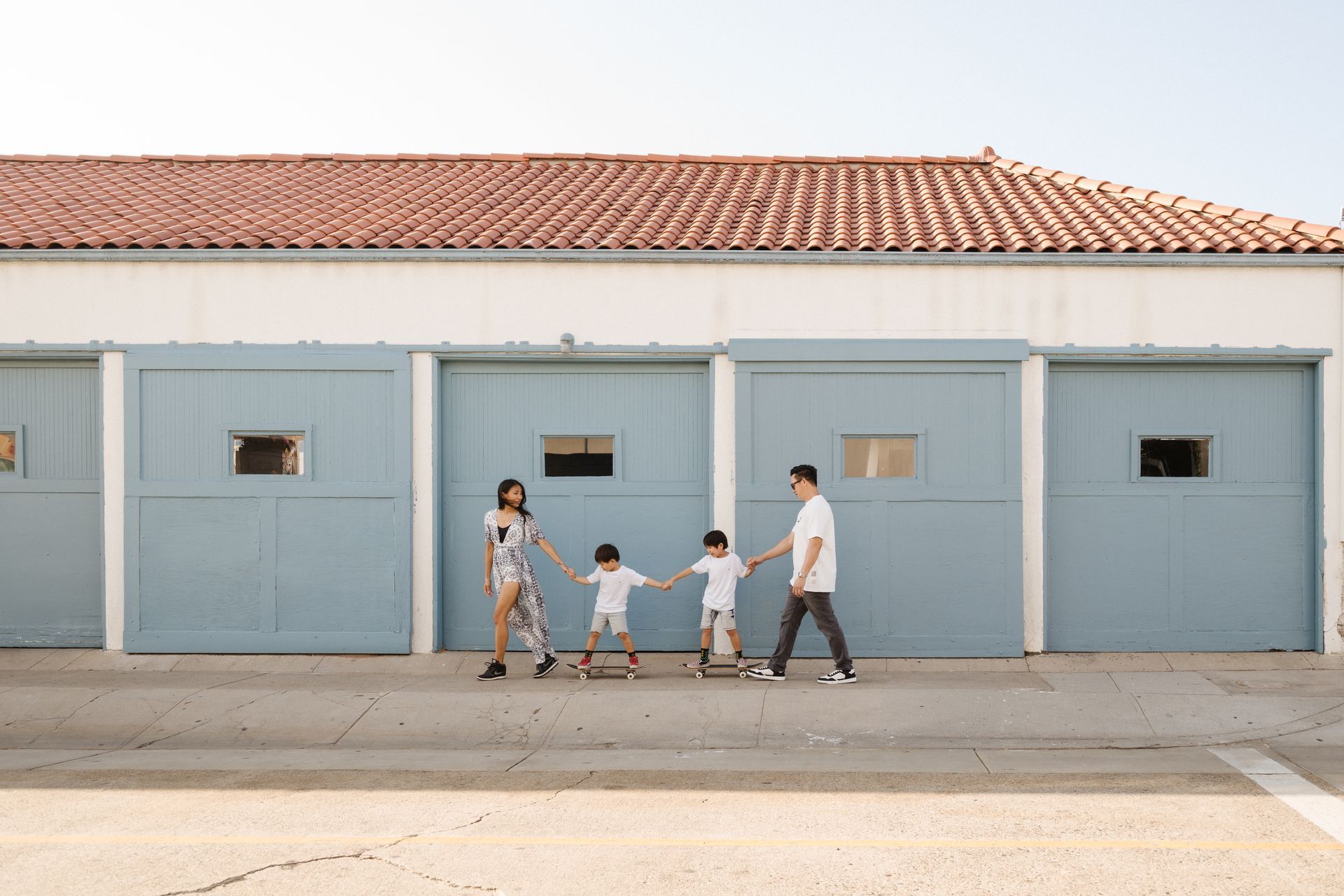 Balboa Island Urban Skateboard Family Photos