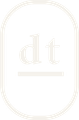 A white circle with the letter dt inside of it.
