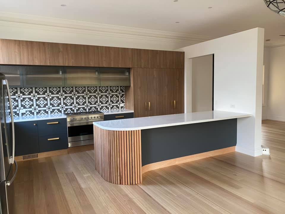 Wooden Countertop and Cabinets — Warrnambool, VIC — GM Cabinets