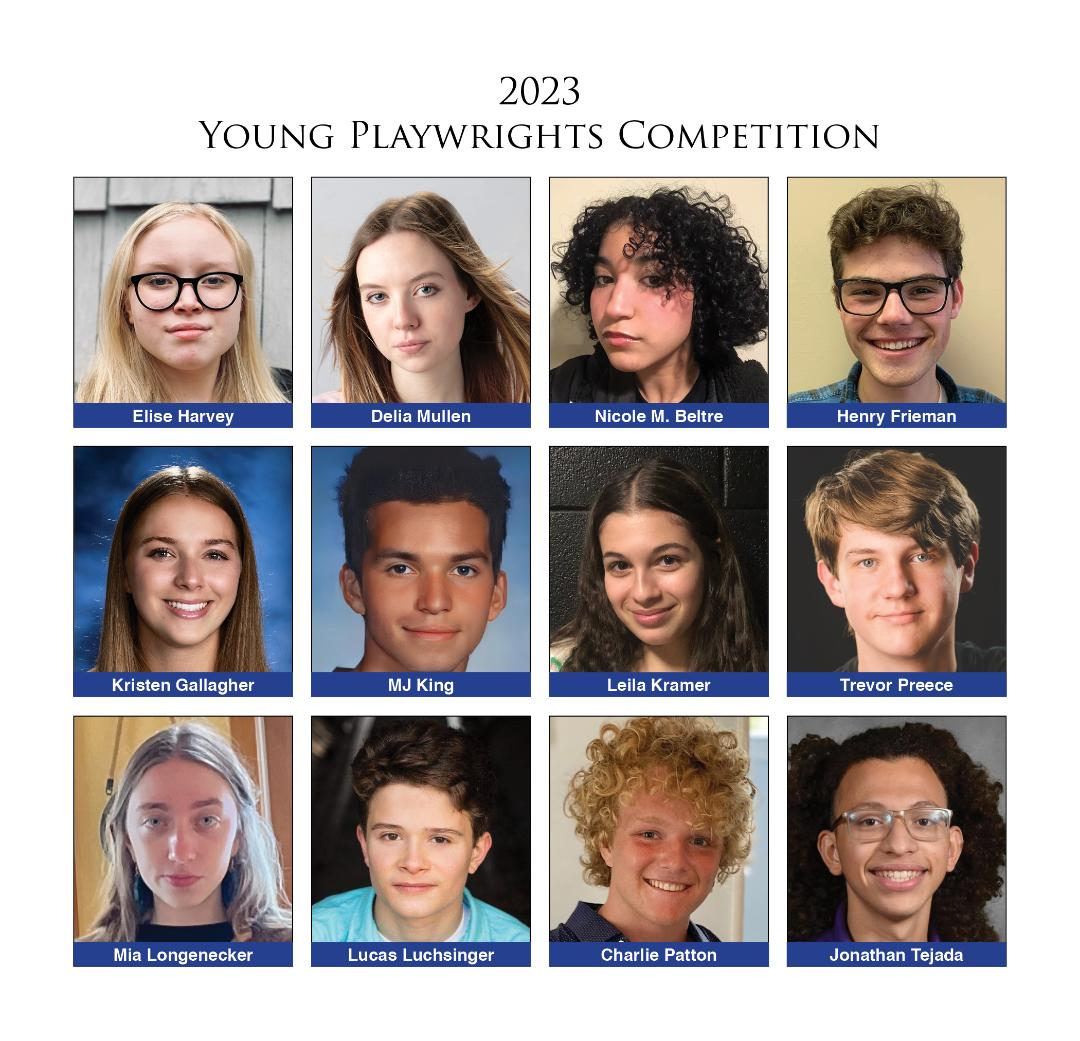 photos of the 12 honorees of the 2023 young playwrights competition
