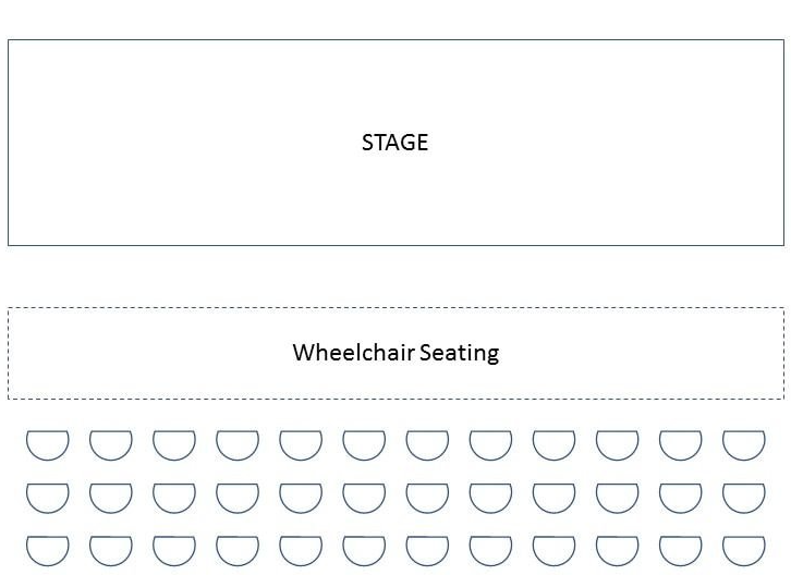 Diagram of wheelchair seating location in front of the stage