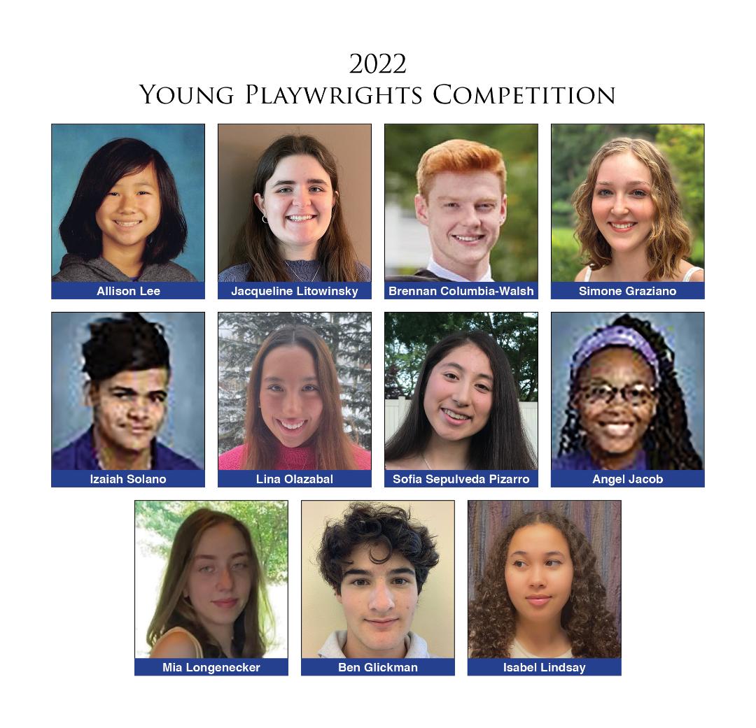 photos of the 12 honorees of the 2022 young playwrights competition