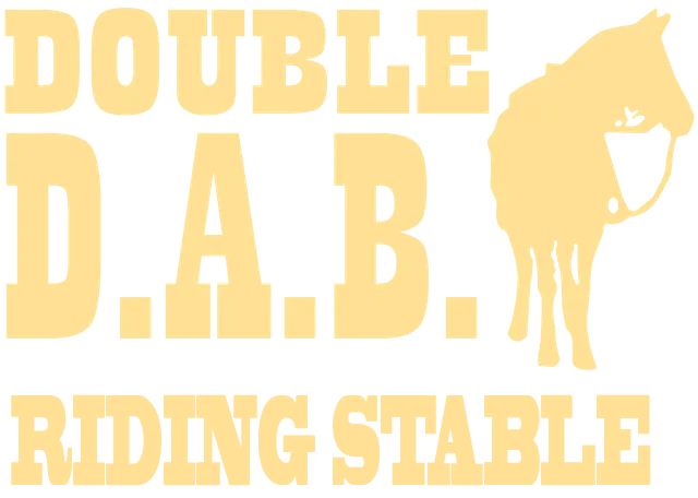 A yellow logo for double d.a.b. riding stable
