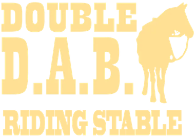 A yellow logo for double d.a.b. riding stable