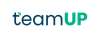 Logotipo de TeamUp en verde azulado oscuro y verde, con una forma geométrica verde azulado.