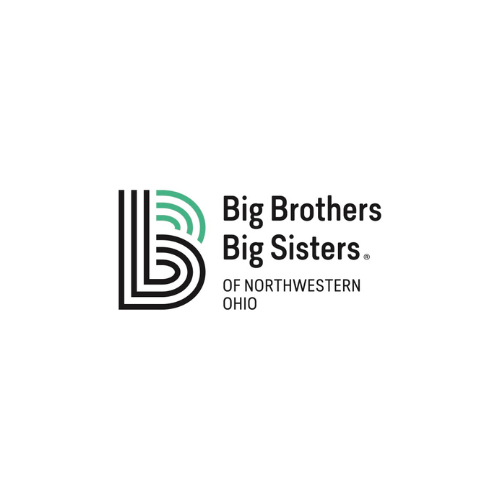 Logo of Big Brothers Big Sisters of Northwestern Ohio: Black and green