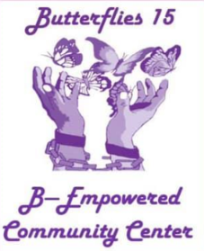 Purple graphic: Hands breaking chains, butterflies above.