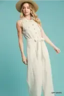 UMK9544 Off White V Neck Jump Suit