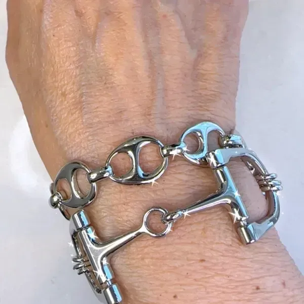STA251 Antique Silver 7 Inch With Magnet Equesterine Snaffle Bit