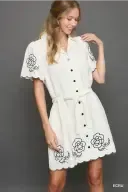 UMC4303 Floral Border Embroidered Dress