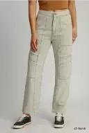 UMK8459- Olive Green Cargo Jean Pants
