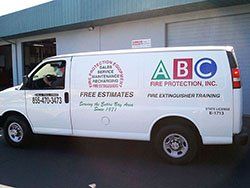 Client: ABC Fire Protection, Project: Cut vinyl decals applied to van