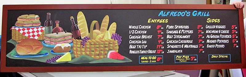 Client: Lunardi's Markets, Project: Hand-lettered menu chalkboard