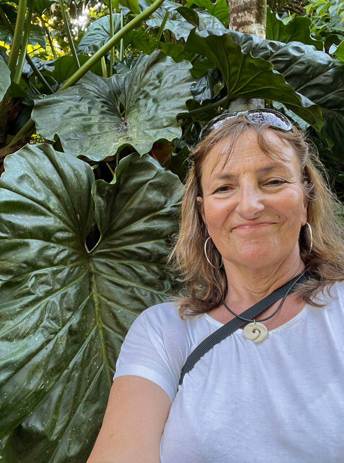 Photo of Françoise Vaal in the jungle on the Leeward islands