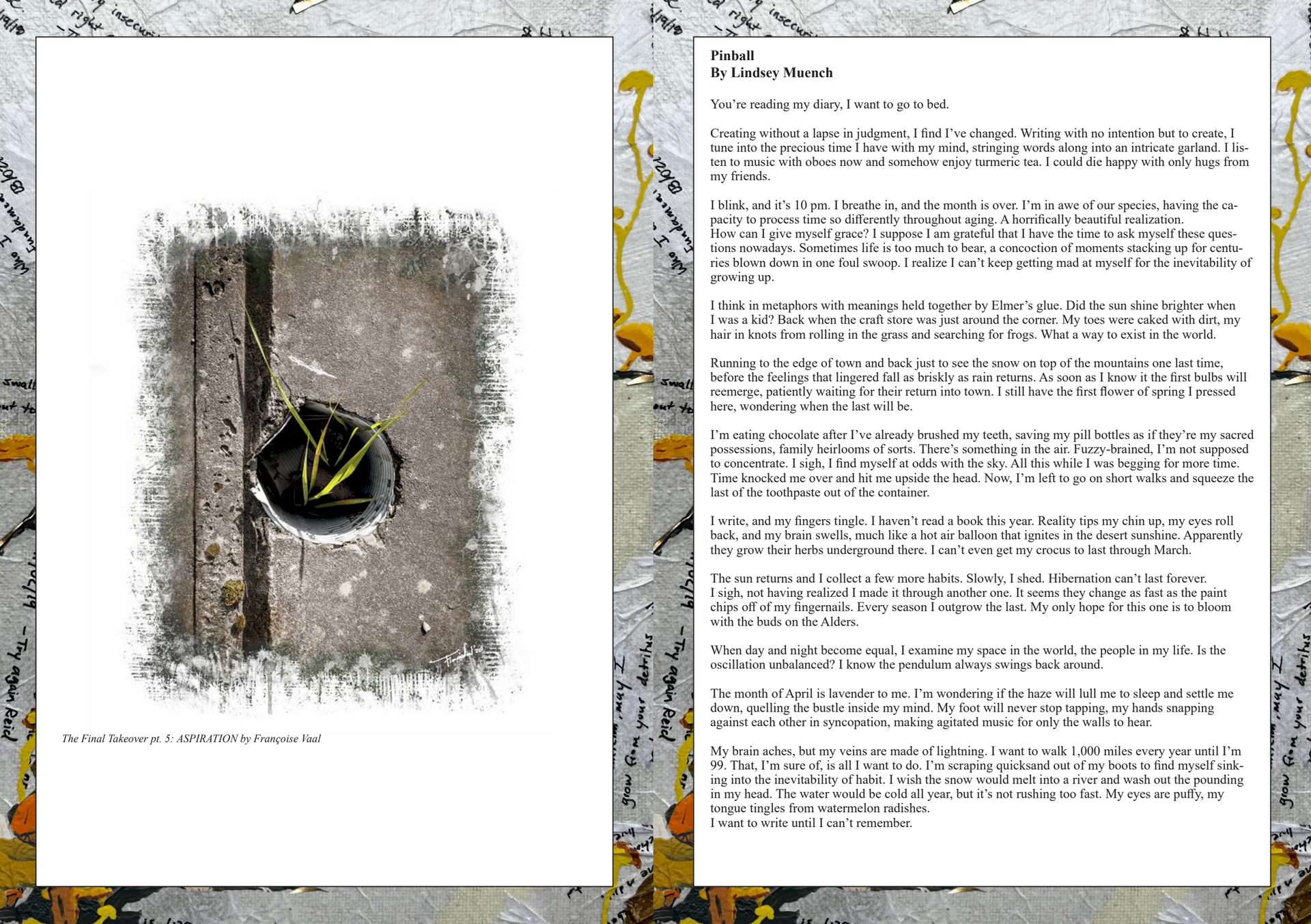 artwork by Françoise Vaal in literary magazine The GRoke