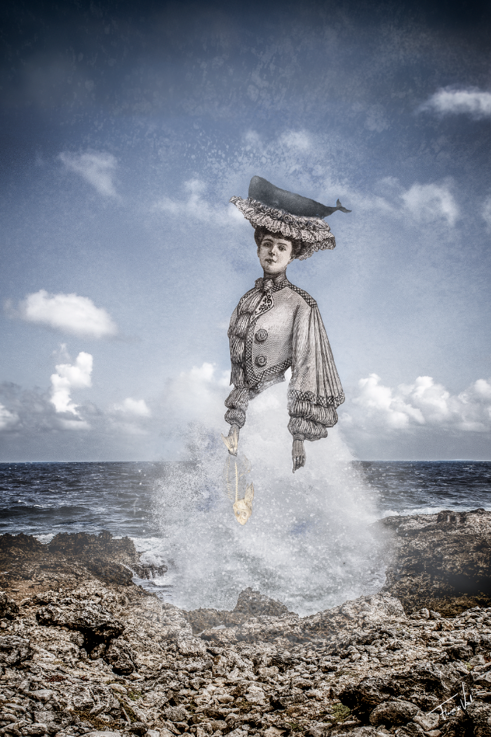 Mixed media digitale collage met vintage knipsels door Françoise Vaal