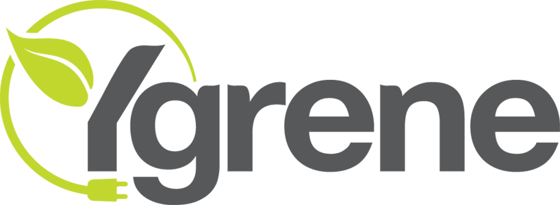 Arene logo with a green leaf integrated into the letter A and gray text