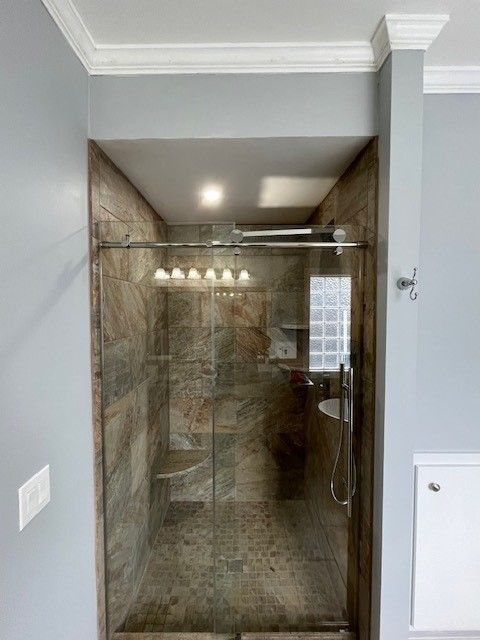 View Of Shower Door — Leland, NC — Leland Glass & Mirror
