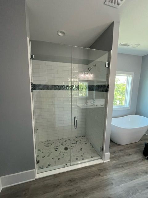 Side Shower Room — Leland, NC — Leland Glass & Mirror