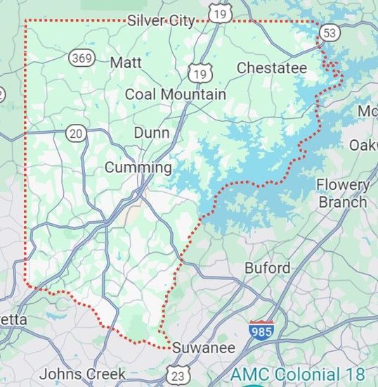 A map showing the boundaries of the amc colonial 18 area