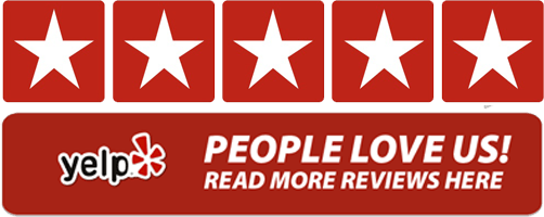 A yelp logo that says people love us read more reviews here