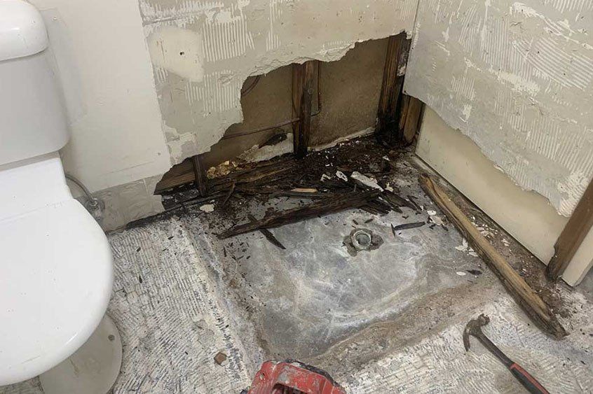 Toilet Wall Demolished —  Waterproofing in Hervey Bay, QLD